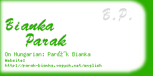 bianka parak business card